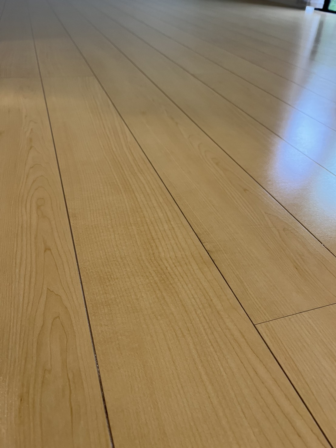 シートの床 リビングのフロアコーティング施工後