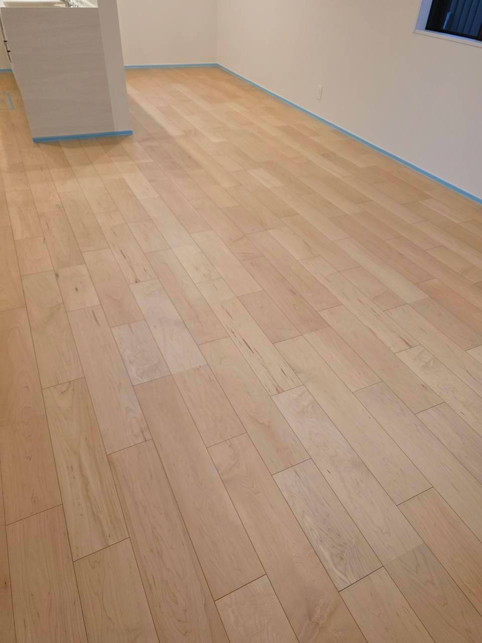 大建工業の床 リビングのフロアコーティング施工前